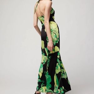 TIE NECK HALTER MAXI DRESS